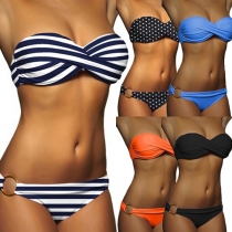 Sexy Bandeau Bra + Low-waist Briefs Bikini Set