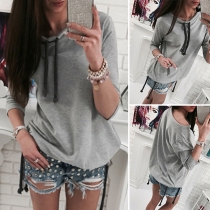 Fashion Solid Color Short Sleeve Round Neck T-shirt