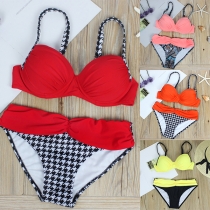 Sexy Contrast Color Push-up Underwire Bikini Set