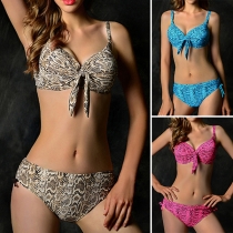 Sexy Leopard Print Push-up Underwire Bikini Set