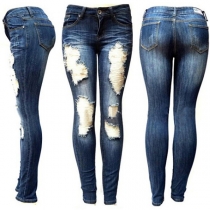Fashion Low-waist Ripped Skinny Jeans