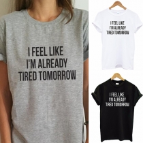 Fashion Casual Letters Printed Round Neck Short Sleeve T-shirt