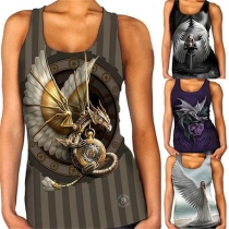 Fashion 3D Printed Round Neck Tank Top