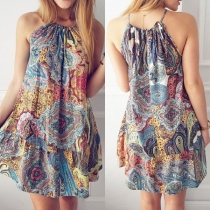 Bohemian Style Printed Sling Dress
