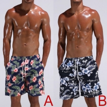 Fashion Elastic Waist Printed Beach Shorts for Men