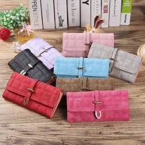 Fashion Solid Color Three-fold Wallet for Women