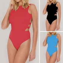 Sexy Backless Solid Color One-piece Swimsuit