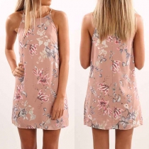 Sweet Style Slim Fit Printed Sling Dress