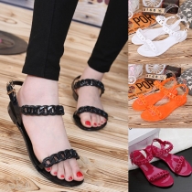 Fashion Candy Color Flat Heel Open Toe Sandals