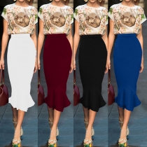 Elegant Style High Waist Fishtail Skirt