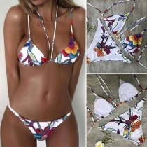 Sexy Printed Halter Bikini Set