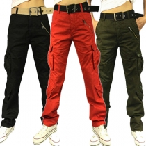 Fashion Solid Color Relaxed-fit Men's Cargo Pants