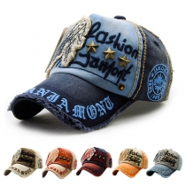 Fashion Contrast Color Letters Embroidered Rivets Baseball Cap