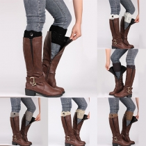 Fashion Solid Color Knit Boots Cover Leg Warmer