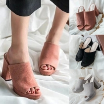 Fashion Peep Toe Thick High Heel Sandals
