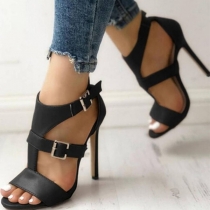 Fashion Open Toe T-Shape Chunky Heel Gladiator Sandal