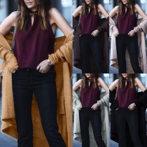 Fashion Solid Color Long Sleeve Loose Knit Cardigan 