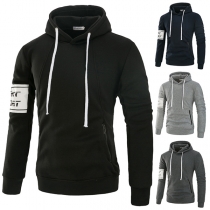 Casual Style Long Sleeve Solid Color Men's Hoodie