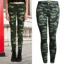 Fashion Camouflage Printed Low-waist Slim Fit Casual Pants