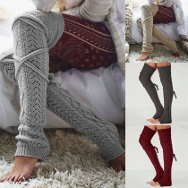 Fashion Solid Color Over-the-knee Knit Socks