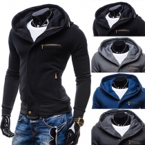 Fashion Long Sleeve Hooded Sweatshirt with zipper
