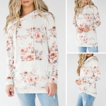 Fresh Style Long Sleeve Printed Casual Hoodie