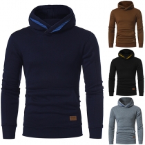 Casual Style Long Sleeve Solid Color Men's Hoodie 