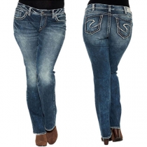 Fashion Low-waist Faded Skinny Jeans