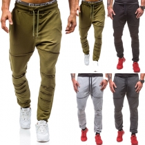 Fashion Solid Color Ripped Casual Pants for Men