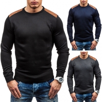 Fashion Long Sleeve Round Neck Slim Fit Men's Sweater