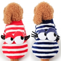 Cute Style 3D Eyes Striped Pets Clothes