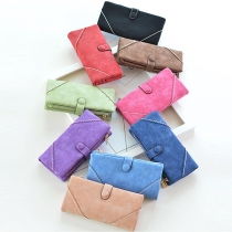 Fashion Solid Color Multifunction Long Wallet Clutch