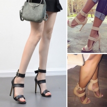 Simple Style High-heeled Open Toe Sandals