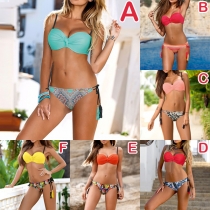 Sexy Printed Push-up Bikini Set