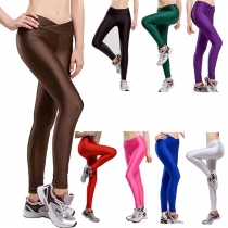 Sexy Fluorescence Color Slim Fit Low Waist Sports Pants