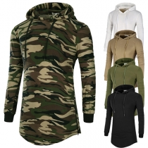 Casual Style Long Sleeve Slim Fit Hooded Men's T-shirt