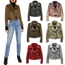 Fashion Solid Color Long Sleeve Slim Fit Jacket
