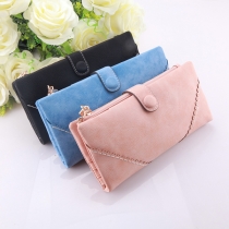 Fashion Solid Color Long Wallet Clutch 