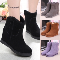 Fashion Round Toe Plush Lining Inner-increased Snow Boots