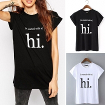 Simple Style Short Sleeve Round Neck Letters Printed T-shirt 