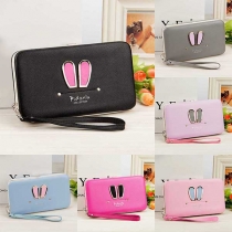 Cute Rabbit Ears Long Wallet with Hand Strap