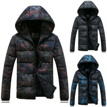 Fashion Camouflage Printed Long Sleeve Hooded Men's Padded Coat 