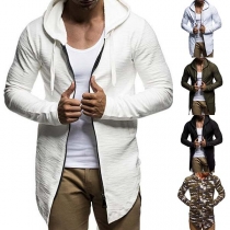 Hip-hop Style Long Sleeve Hooded Men's Cardigan Sweatshirt 
