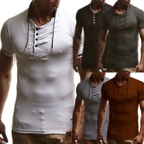 Simple Style Long Sleeve Stand Collar Solid Color Men's T-shirt