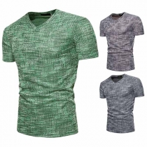 Fashion Short Sleeve V-neck Men's T-shirt