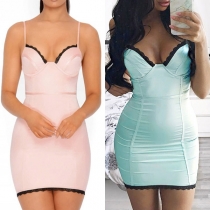 Sexy Sling Slim Fit Lace Spliced Over-hip Dress