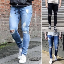 Fashion Middle-waist Ripped Men's Jeans 