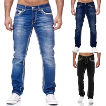 Fashion Middle Waist Relaxed-fit Men's Jeans