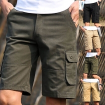 Fashion Solid Color Men's Knee-length Shorts 