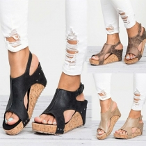 Fashion Wedge Heel Peep Toe Sandals 